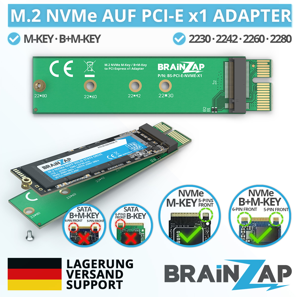 BRAINZAP adapter nvme x1