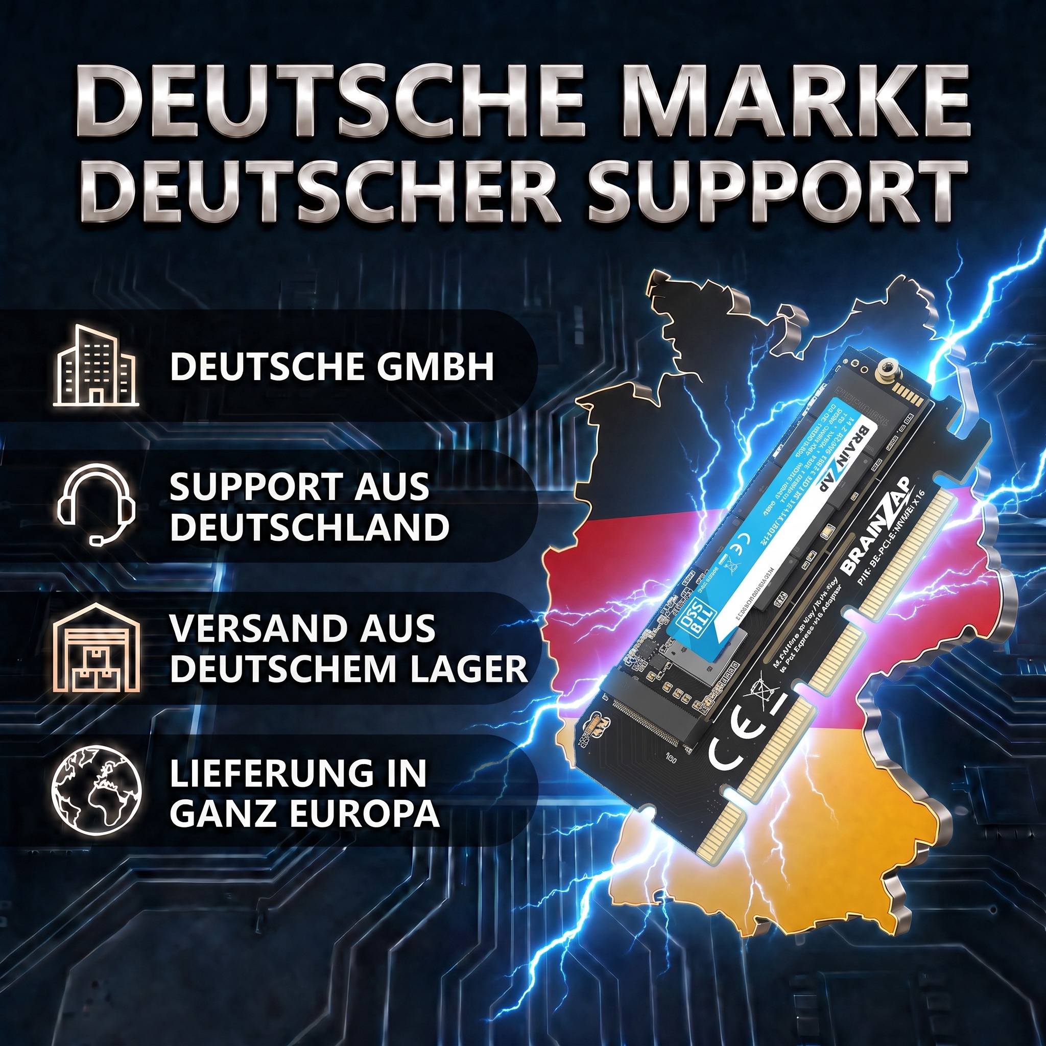 BRAINZAP adapter nvme x16