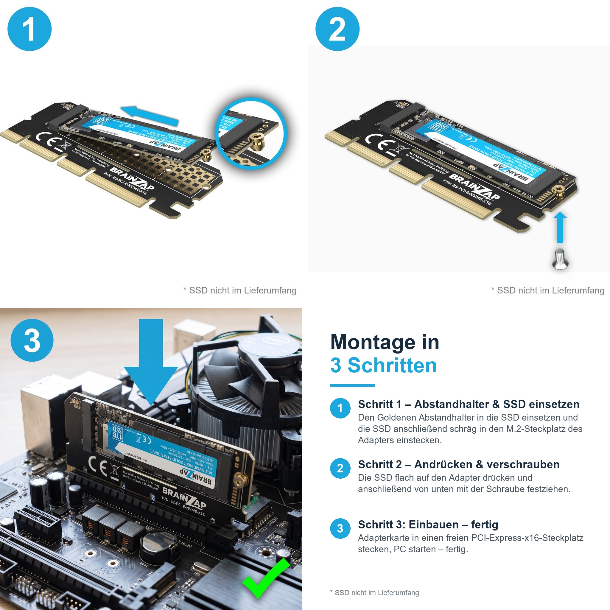 BRAINZAP adapter nvme x16