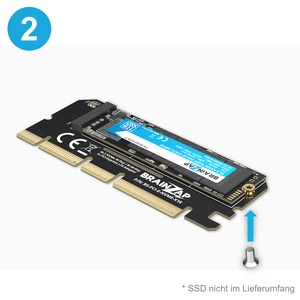 Schritt 2: SSD flach andrücken und von unten mit der Schraube verschrauben