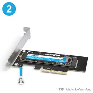 Schritt 2: SSD flach andrücken und von unten mit der Schraube verschrauben