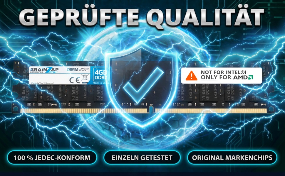 BRAINZAP 4GB DDR2 DIMM Speichermodul mit Schutzschild und Energiefeld