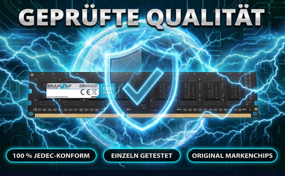 BRAINZAP 8GB DDR3 DIMM Speichermodul mit Schutzschild und Energiefeld