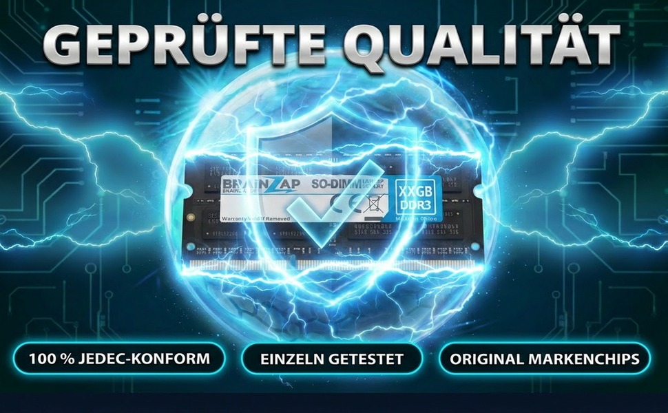 BRAINZAP 16GB DDR3 SO-DIMM Speichermodul mit Schutzschild und Energiefeld
