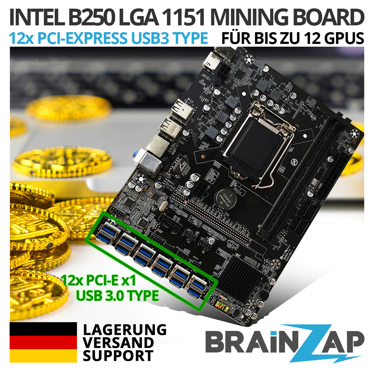 Scheda Riser PCI-Express 16X A 4 Porte USB 3.0 – Adattatore Multi GPU Per Mining E Espansione Slot - 2